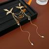 Lapel Pin Lustrous Phoenix Pearl Tassel Brooch Clothes Suit Brooch Elegant Animal Bird Brooch For Birthday Scarf Dress