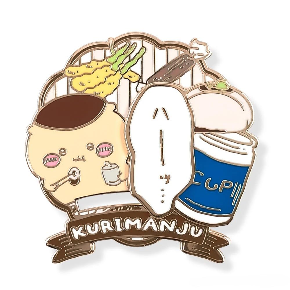 

Chiikawa Large Gimmick Pin Badge (Chestnut Manju)