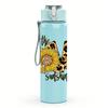 1PC Leopard Sunflower Quote Graphic,750ml Color Plastic Sports Water Bottle,Leakproof Flip Straw Lid,Suitable for Sports Office Home Use