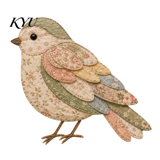 Kreative Hobby-Sets Garten-Tier-Patchwork DIY-Kit, Floraler Stoff Nähen Niedliche Textilkunst Starter-Kit Schmetterling Vogel Basteln für Erwachsene, Zuhause