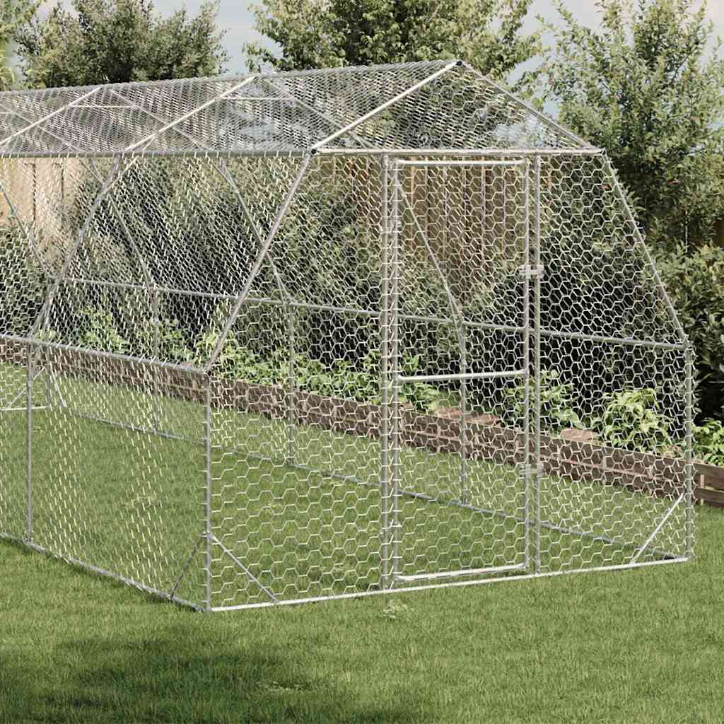 Vidaxl Pollaio Per Galline, 2,5X8X2,25 M, Acciaio