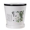 White Ceramic Flower Pot Creative Indoor Simplicity and Personality with Tray Home Balcony Desktop Potting
