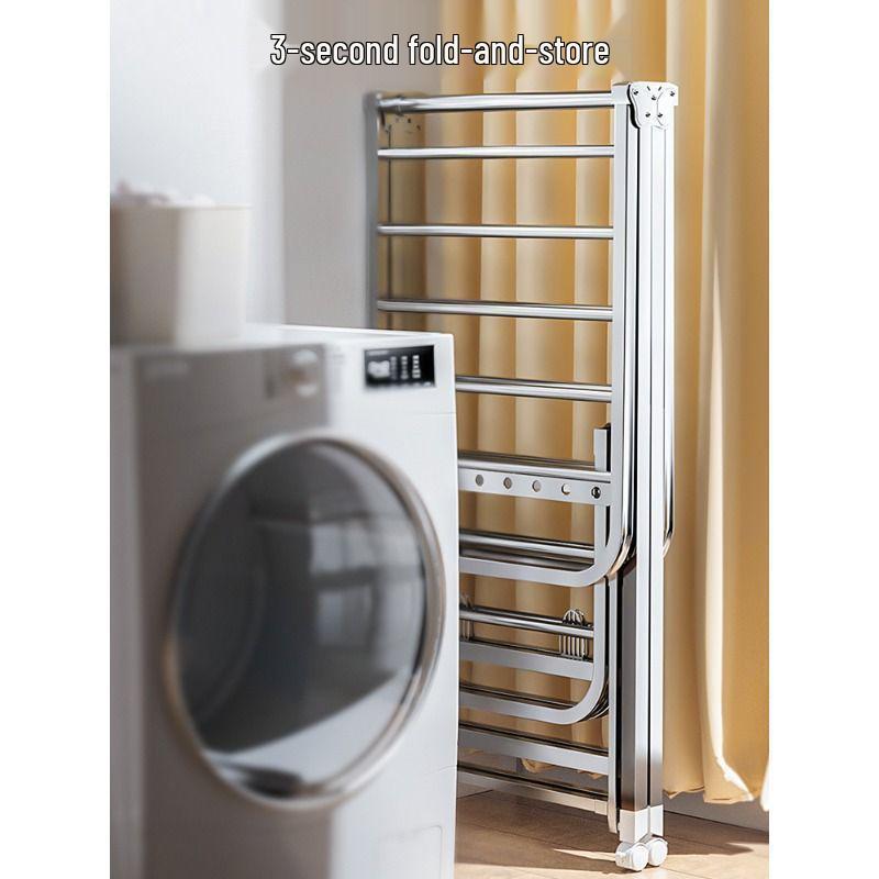 Indoor Foldable Clothes Drying Rack: Floor-Standing Design for Home, Balcony, Bedroom, Baby Clothes and Quilts
