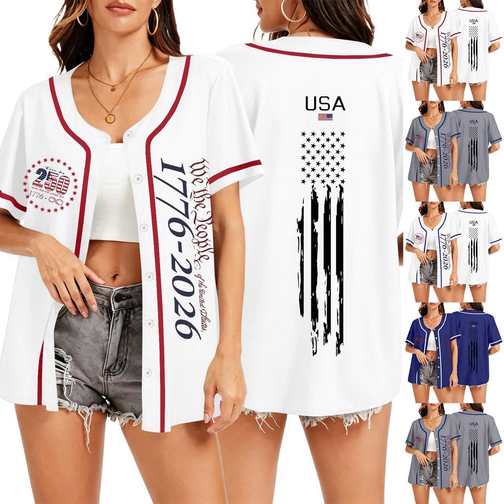 Unisex Baseball-Trikot mit Knopfleiste, bedrucktem Text und Grafikdesign, leichte Freizeit-Sportbekleidung für Erwachsene