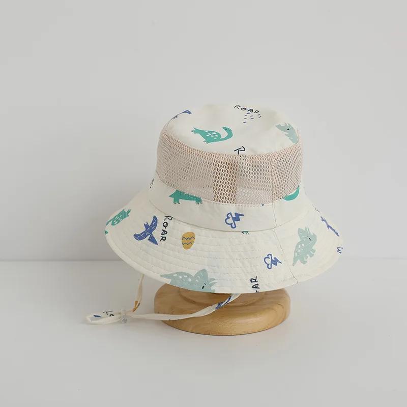Cute Kids Summer Hat Cartoon Children Panama Hats for Girls Boys Beach Travel Baby Cap Sun Protection Kids Bucket Hats 3-8Y