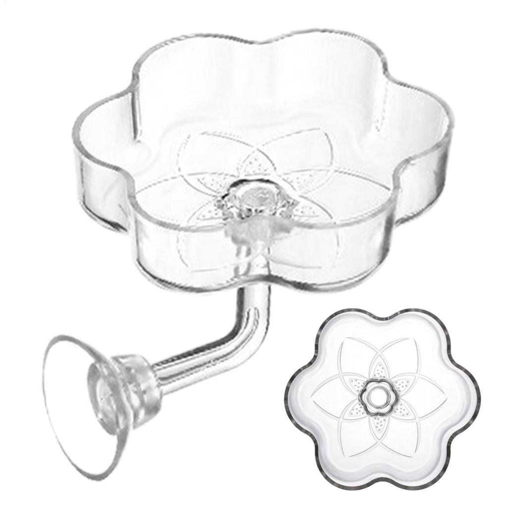 Fish Tank Feeder Aquarium Clear Dish Tray Shrimp Suction Cup Flower Shaped Shrimp Bowl Feeder Tube for Fish Tank Feeder Tray