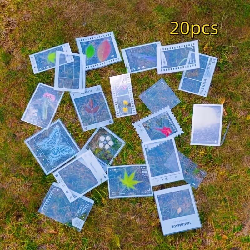20Pcs Diy Transparent Specimen Bookmarks Plastic Frame For Pressed Leaves Flowers Pressed Flowers Herbarium Journal Scrapbooking