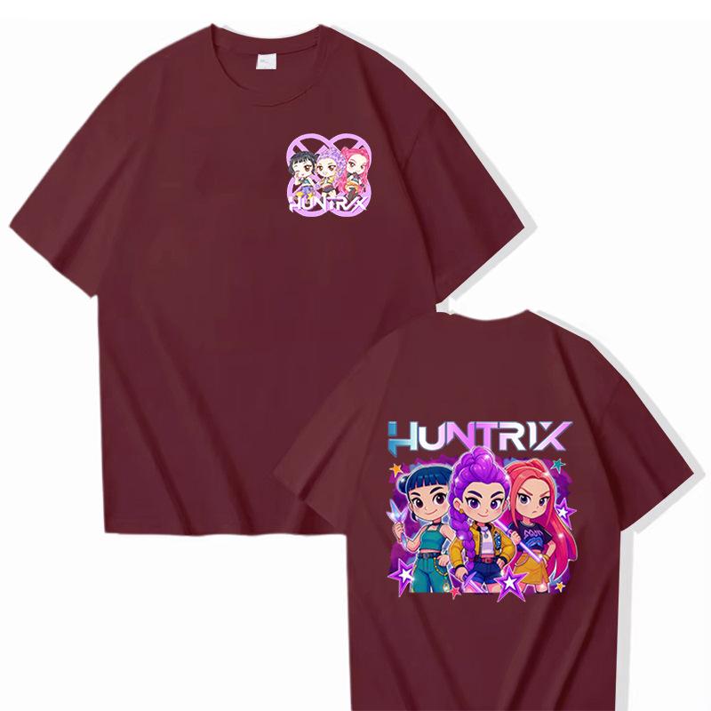 Movie KPop Demon Hunters Rumi Mira Zoey Derpy Tiger Double Sided Print T-shirts Men Women Fashion Casual T Shirt 16 Colors