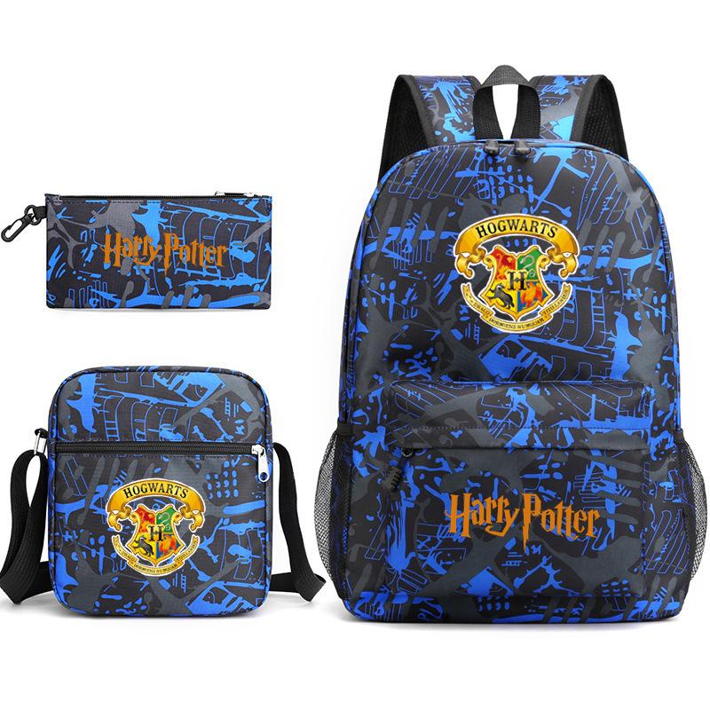 Harry Potter Academy Badge Harrypotter Backpack Student Schoolbag Shoulder Bag Pencil Case 3PCS Set