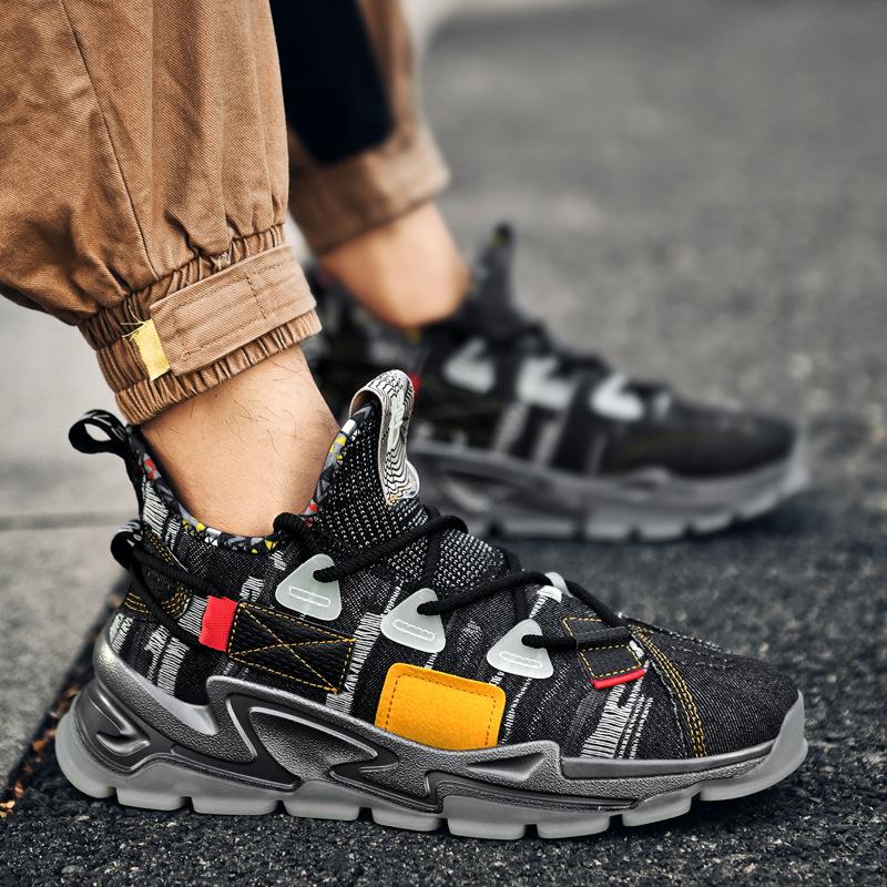 

2025 new trendy shoes men s sports shoes flying woven men s shoes suction mold spring net shoes running shoes large size fashion 46