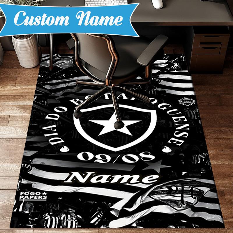 Custom Name Botafogo Emblem Pride Rug Game Carpet, Floor Mat for Bedroom Living Room Entryway Rug, Home Decor Idea Gift for Christmas birthday
