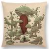 Sofa Throw Pillow Cover Home Decor Cute Little Ghost Sailing Whale Ocean Diver Print Cushion