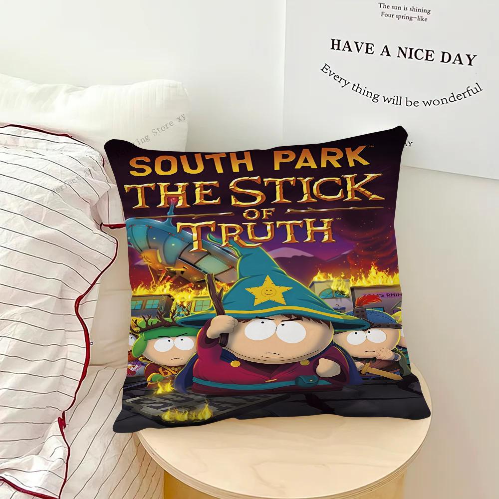 Cartoon S-South-h P-Park-k Pillow Case Square Pillow Bedroom Sofa Leisure Comfort Cushion Car Living Room Home Decoration