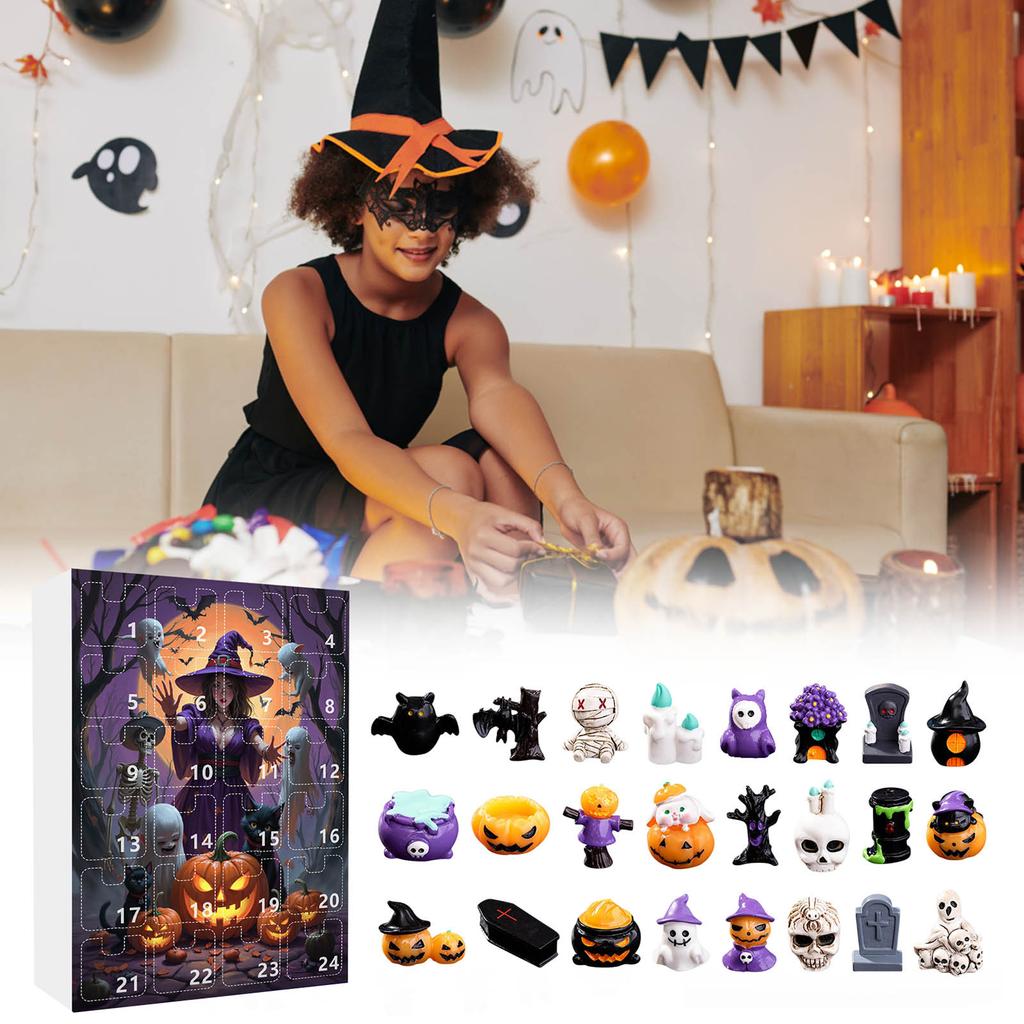 Advent 24-day Countdown Calendar Halloween Countdown 24 Days Acrylic Pendant Series Calendar Blind