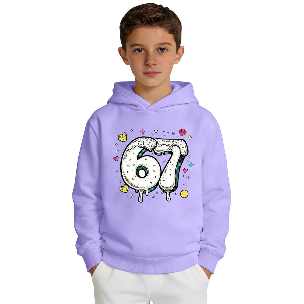 Boys' Printed Hooded Long,Sleeve Sweatshirt Casual Sports Comfort Sweatshirt