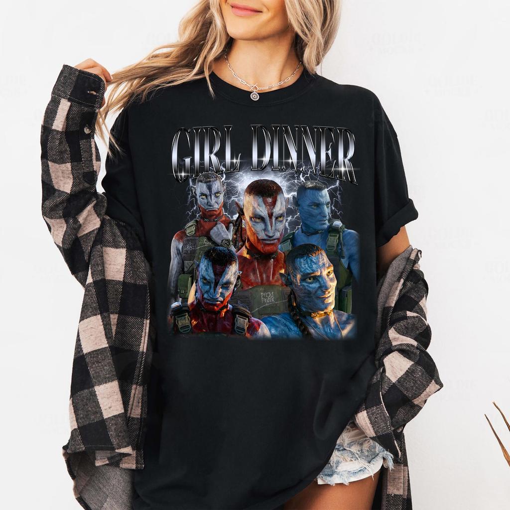 Avatar Fire and Ash Miles Quaritch Girl Dinner Shirt Avatar Tee Movie Summer Unisexs and Womens Tshirt Top