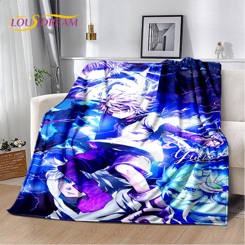 Anime Hunter×Hunter HxH Cartoon puha plüss takaró, flanel takaró kidobó takaró nappaliba hálószoba ágy kanapé piknik huzat