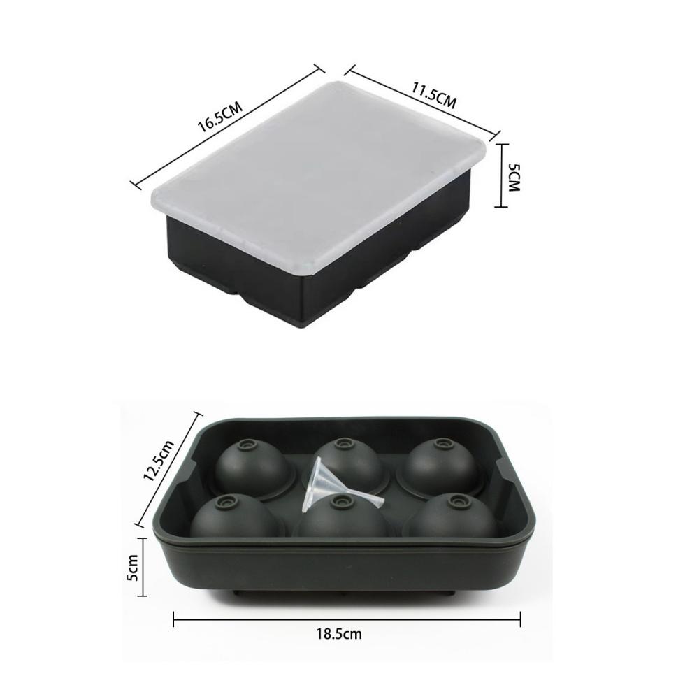 Silicone Ice Cube Trays, Large Ice Cube Trays, 6 Trays, Ice Cube Trays, BPA-free, Suitable for Refrigerating Beverages, Whisky a