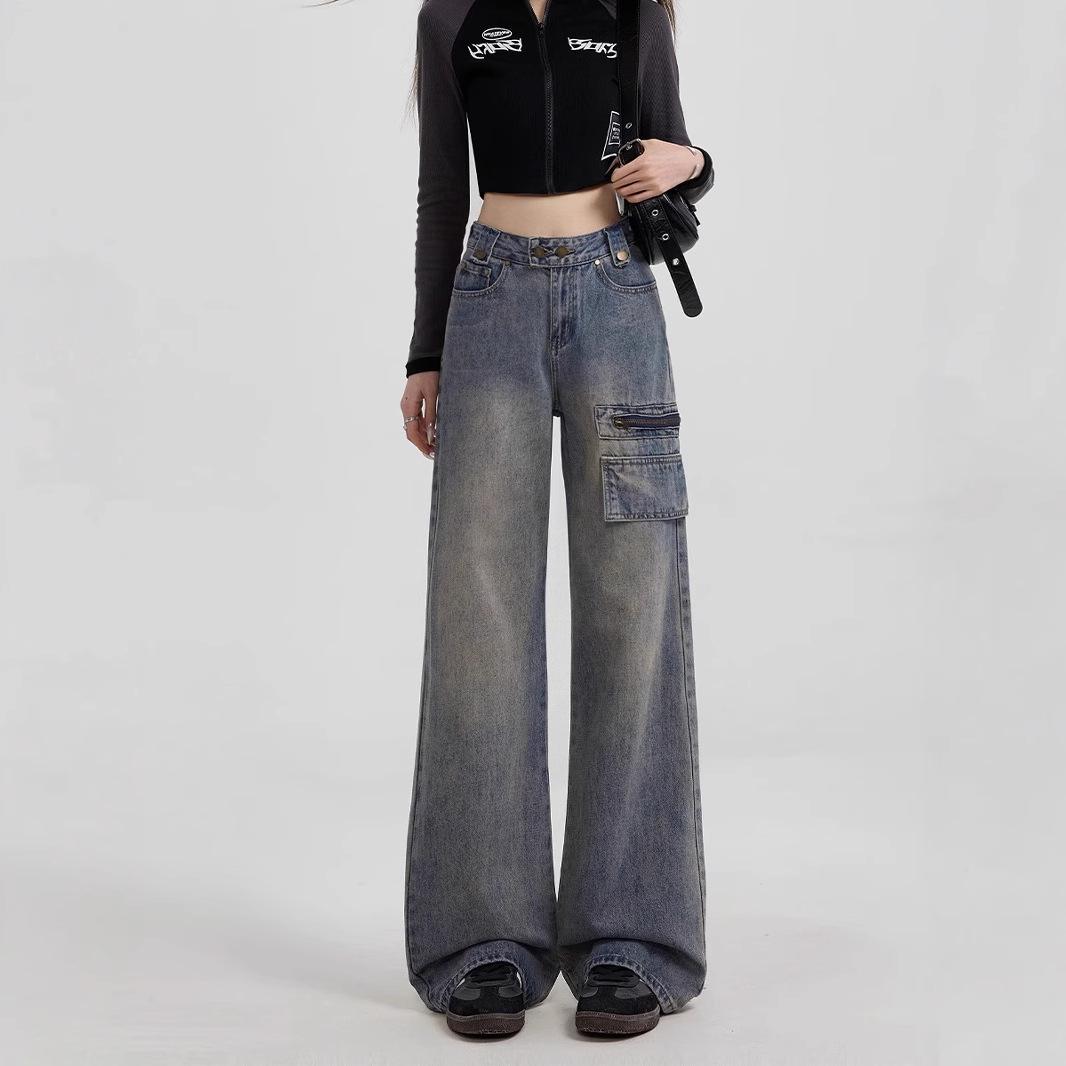 

Plus Size High Waist Distressed Retro Workwear Jeans for Women - 2025 2XL