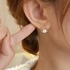 1 Pair French-Style Teardrop Geometric Imitation Pearl Small Elegant Stud Earrings for Women – Daily Casual High-End Fashion