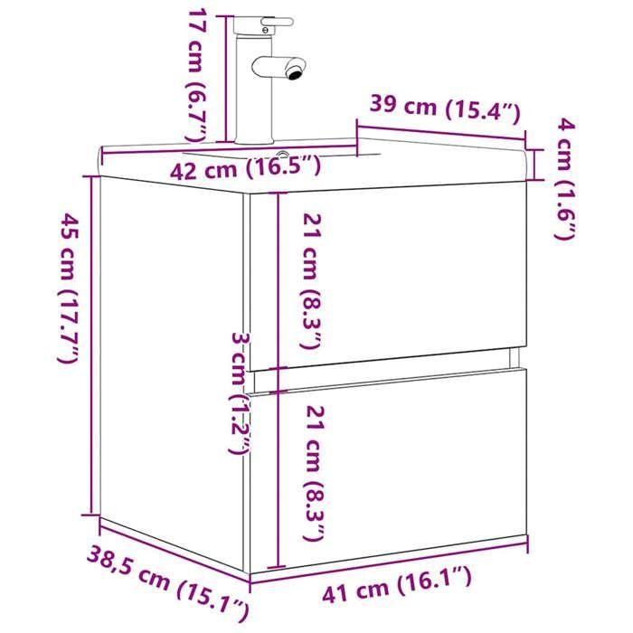 VidaXL Ensemble de meubles de salle de bain 2 pcs gris béton 3324913