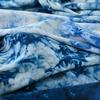Indigo Dyed Handmade Pure Cotton Tie-Dye Fabric for Tablecloths, Curtains & Creative Decor.