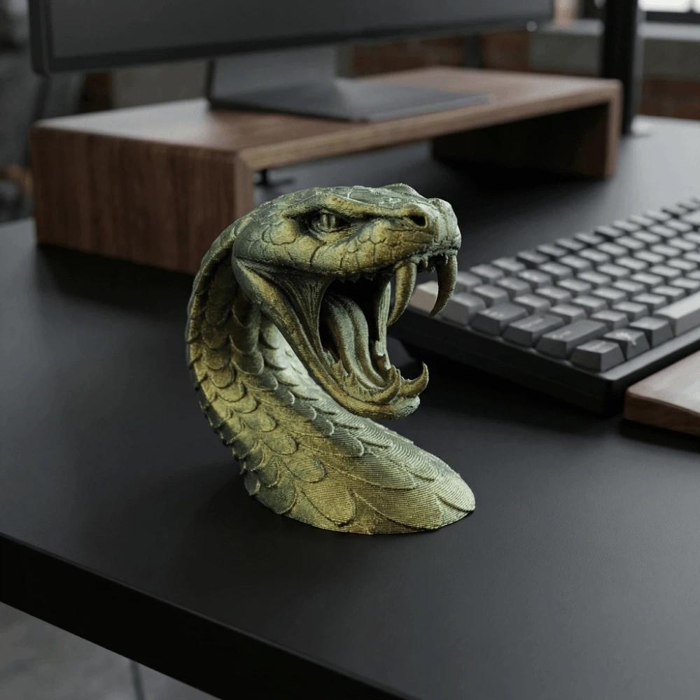 Funny 3D Printing Ornaments Creative Desktop Accessory Exquisite Snakehead Ornaments Home Decor