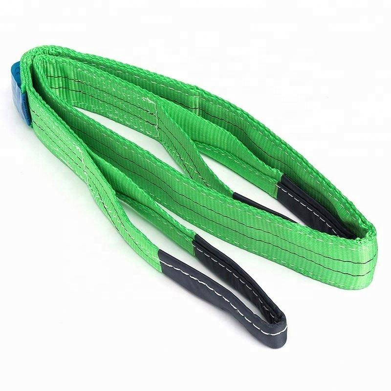 Bestselling CE Certified 12 Tons 2-Ply Flat Ribbon Webbing Sling High Quality Polyester Lifting Strap Eye & Eye Style Choker End