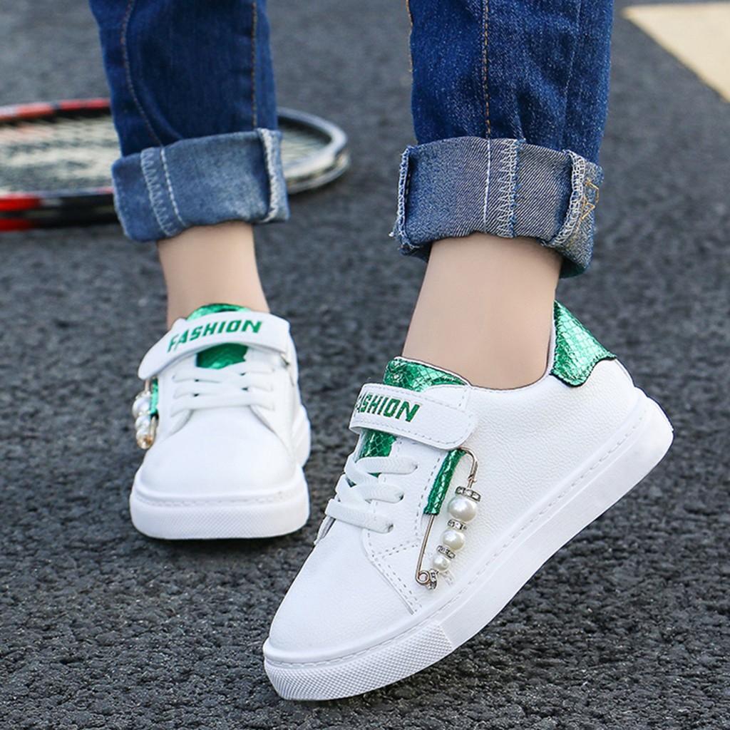 Children Infant Kids Baby Girls Scale Pearl Single Flat Princess Sport Shoes