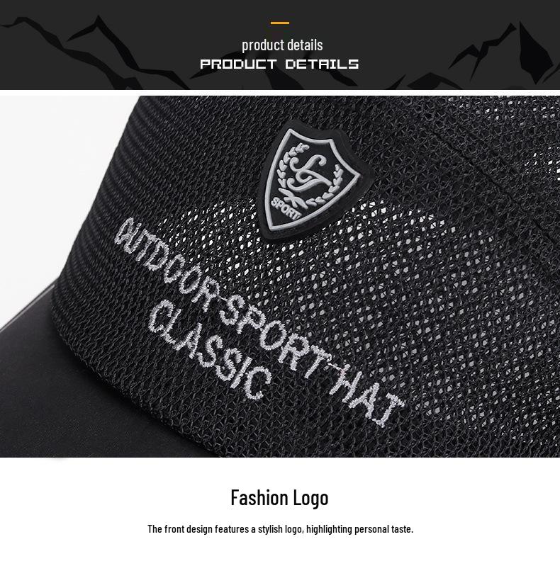 Unisex Summer Mesh Cap with Extended Telescopic Brim for Outdoor Sun Protection