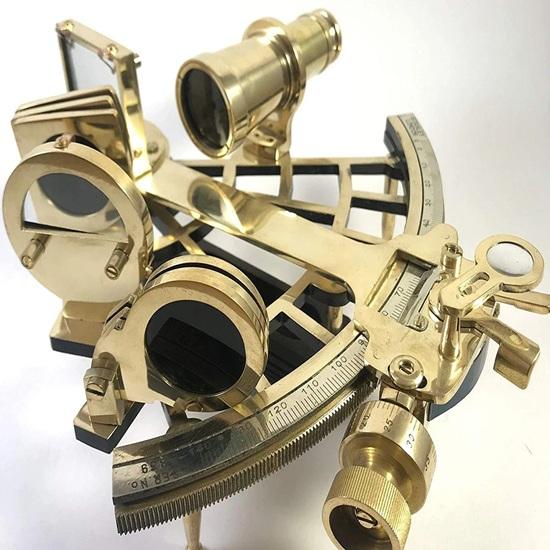 22,86 cm Handgefertigtes Messing-Sextant Nautisches Navigationsinstrument Geschenk