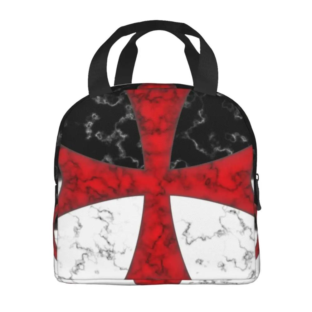 Templar Knight Jerusalem Cross Seal Medieval Warrior Symbol Thermal Insulated Lunch Bag Women Resuable Lunch Tote Food Box