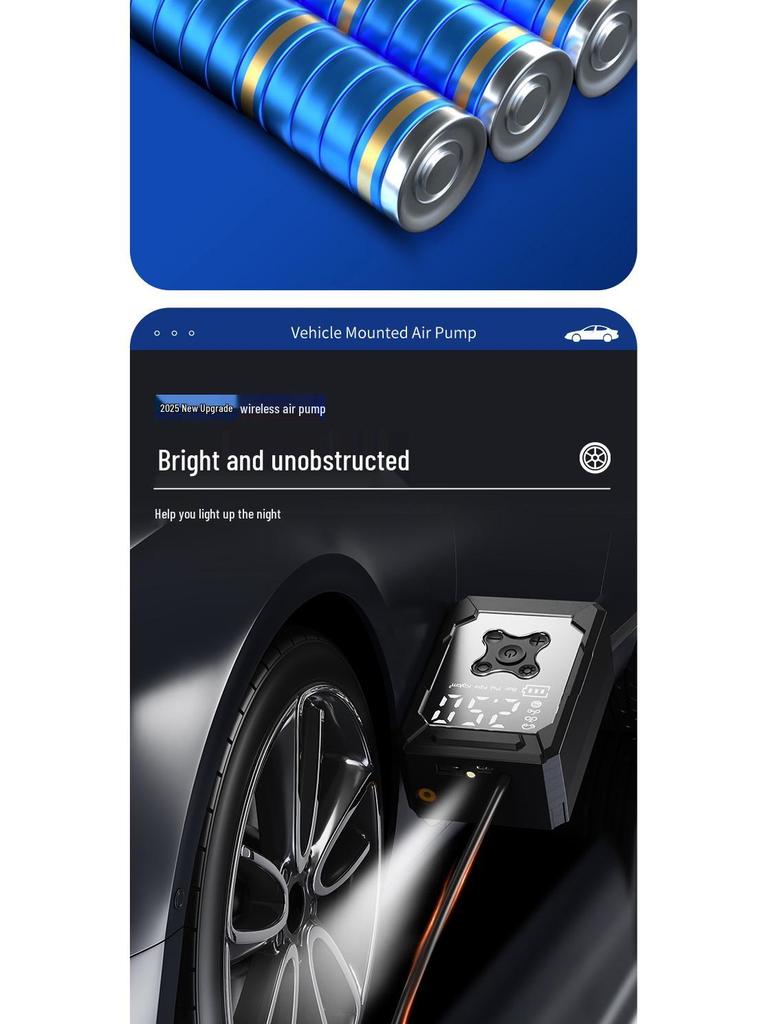Wireless Dual-Use Mini Car and Bicycle Tire Inflator Pump
