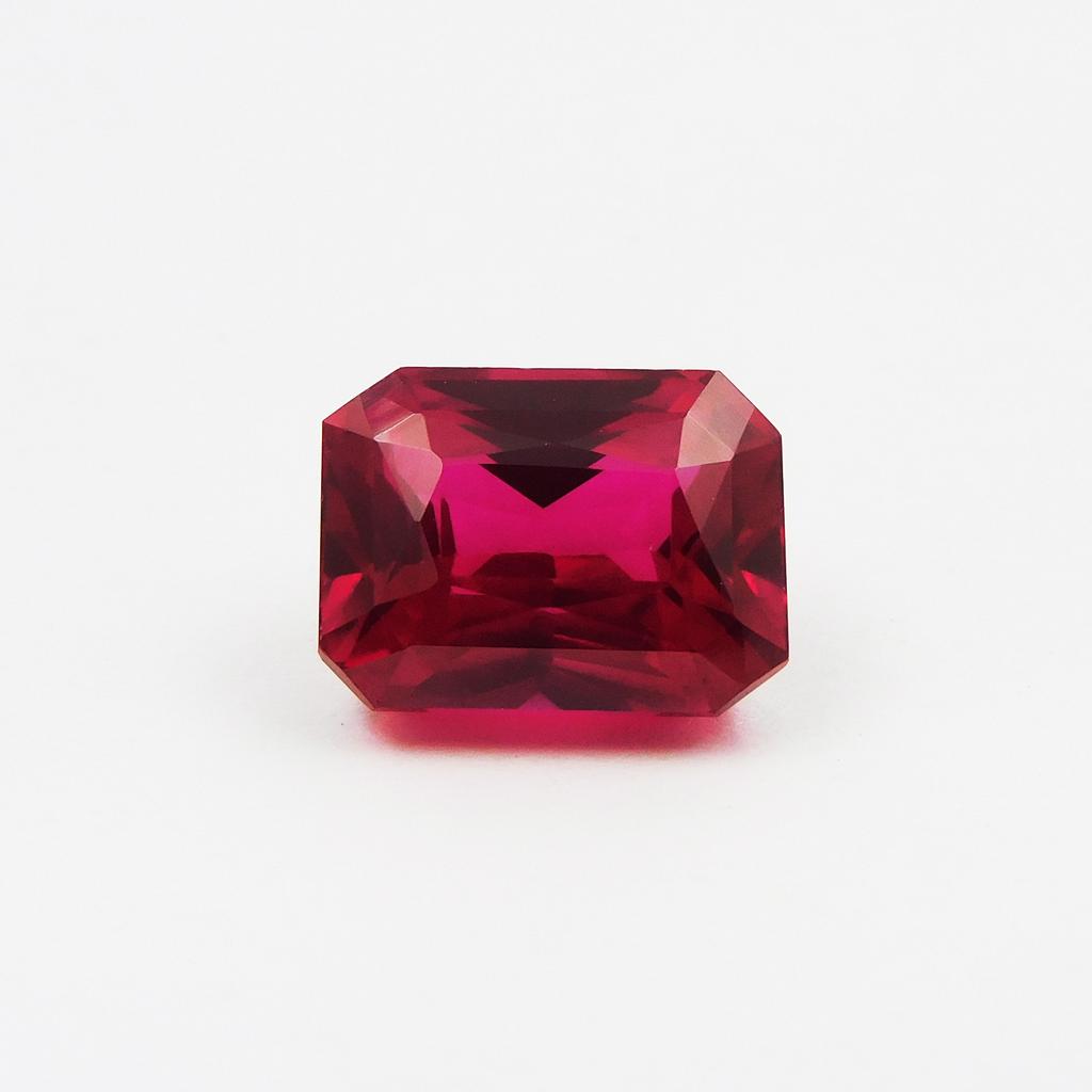 NATURAL Ruby RED Bloody 6.55 Ct Loose Gemstone Emerald Cut CERTIFIED P-1082-Sa