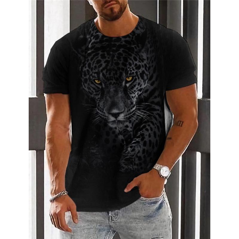 

Men s 3D Wolf Print Man T Shirts Casual O Neck Short Sleeve Shirt Breathable And Comfortable XXS
