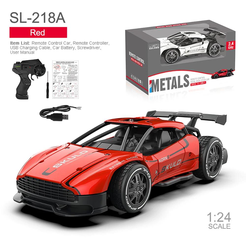 1/24 2.4G Alloy Remote Control Drift Car Racing Vehicle for Boy 2WD RC Car Model High Speed Off-road Car Kids Toy Birthday Gift