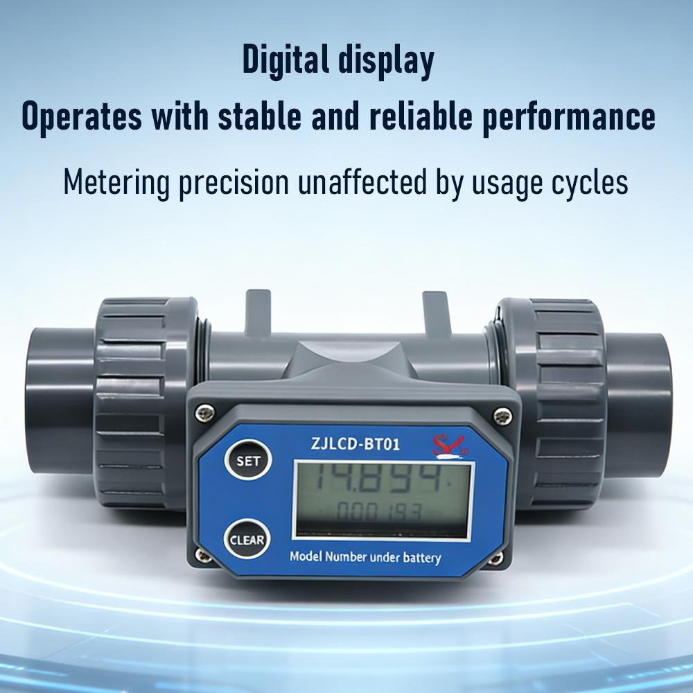 TUNGFULL Digital Turbine Flow Meter UPVC Pipeline Water Flow Sensor LCD Display DN40 Liquid Counter For Irrigation Sewage Pipe