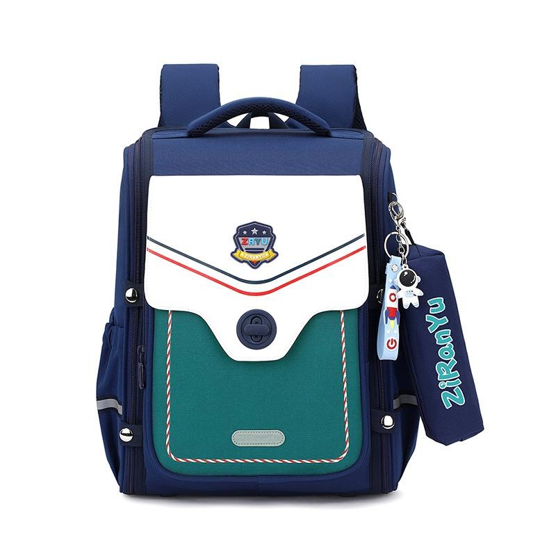 

Англия, осень, новая детская школьная сумка, износостойкая, водонепроницаемая, Оксфордская сумка для начальной школы, 3-6 класс, защита позвоночника, снижающая нагрузку, рюкзак унисекс синий