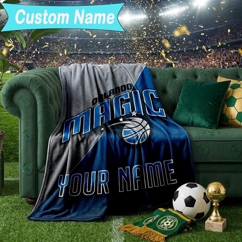 Custom Name Blanket Orlando Basketball Team Blanket Bedding Blanket for Travel, Camping, Living Rooms, Offices, Sofas, Fan Christmas Gift