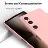 For Sony Xperia 1 VI Case Liquid Silicone Lining Cushion Drop Protection Phone Cover with Strap