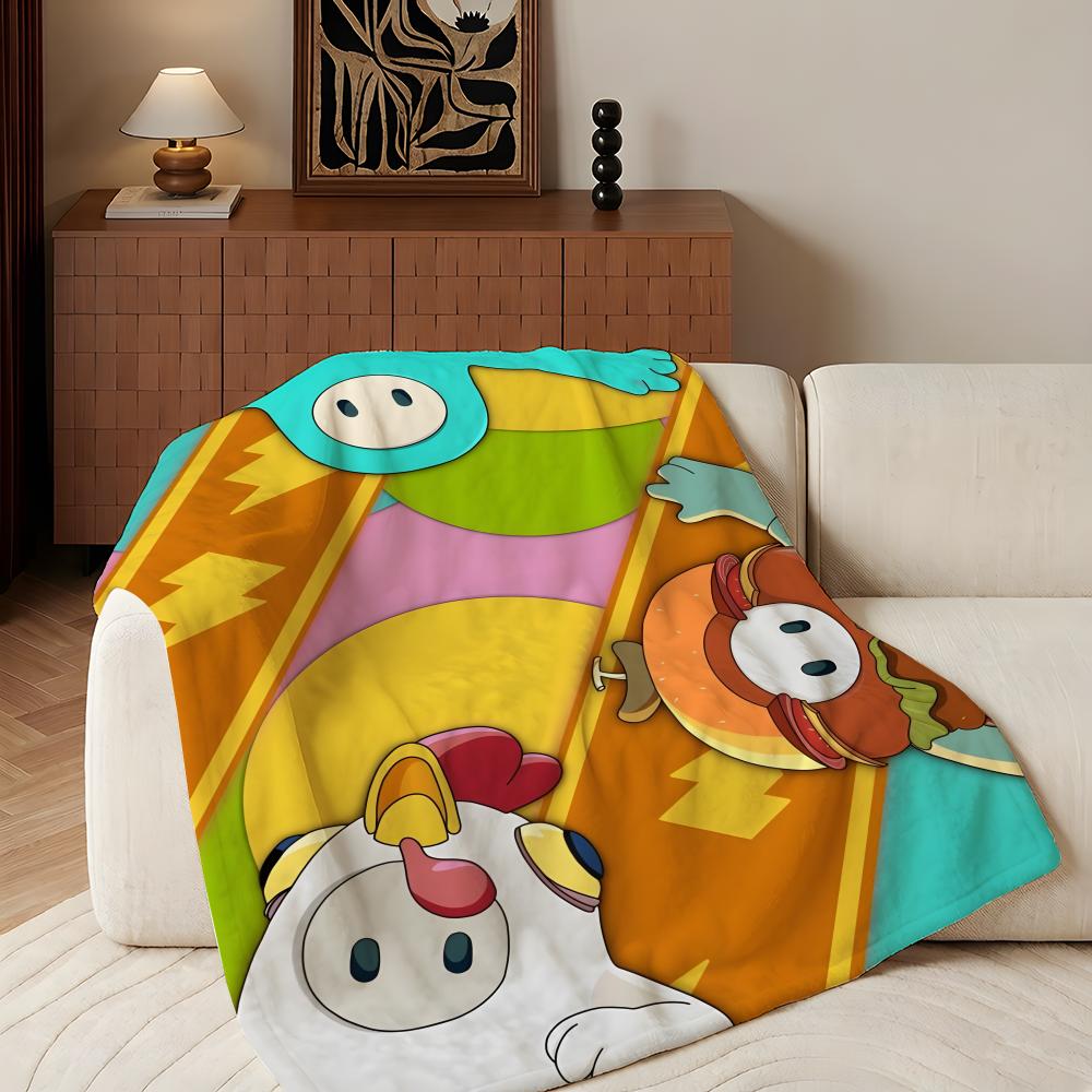 Game F-Fall G-Guys Throw Flannel Throw Blanket, Lightweight Cozy, Durable Washable cute Cool