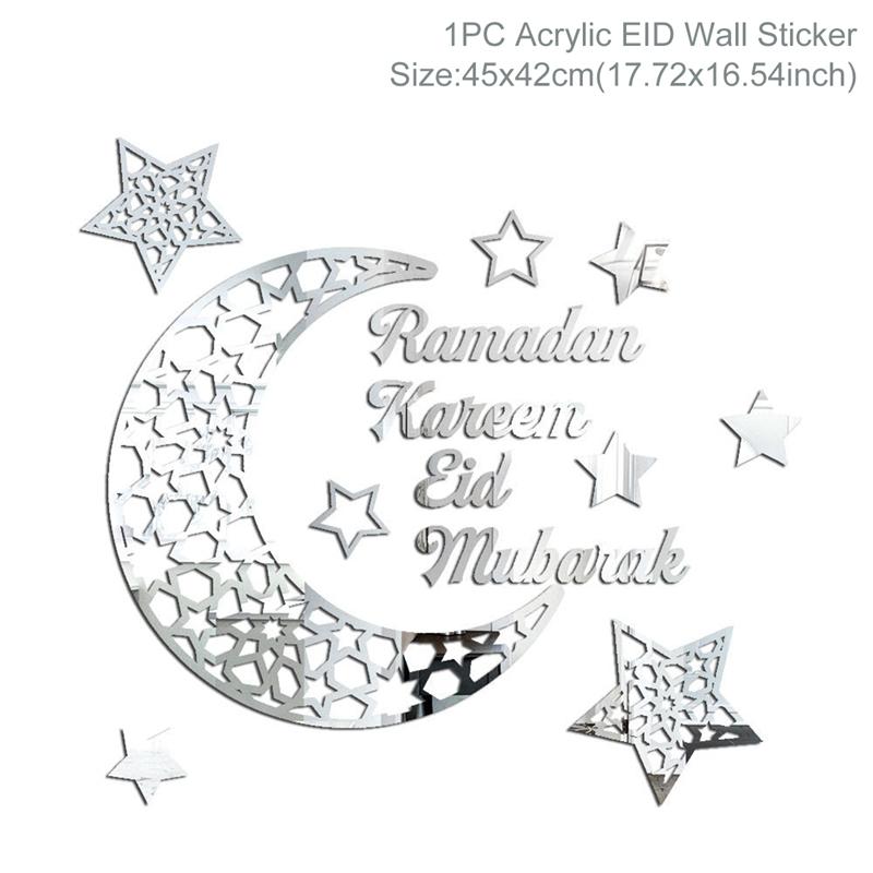 Eid Mubarak Acrylic Wall Stickers Ramadan Decorations For Home  Islamic Muslim Decor Ramadan Kareem Sticker Bedroom Wallpaper