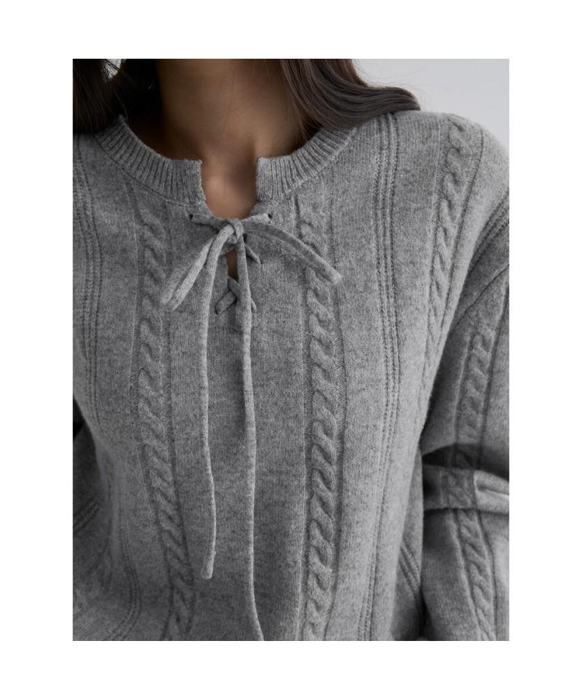 8SECONDS Pointel String Pullover Grey