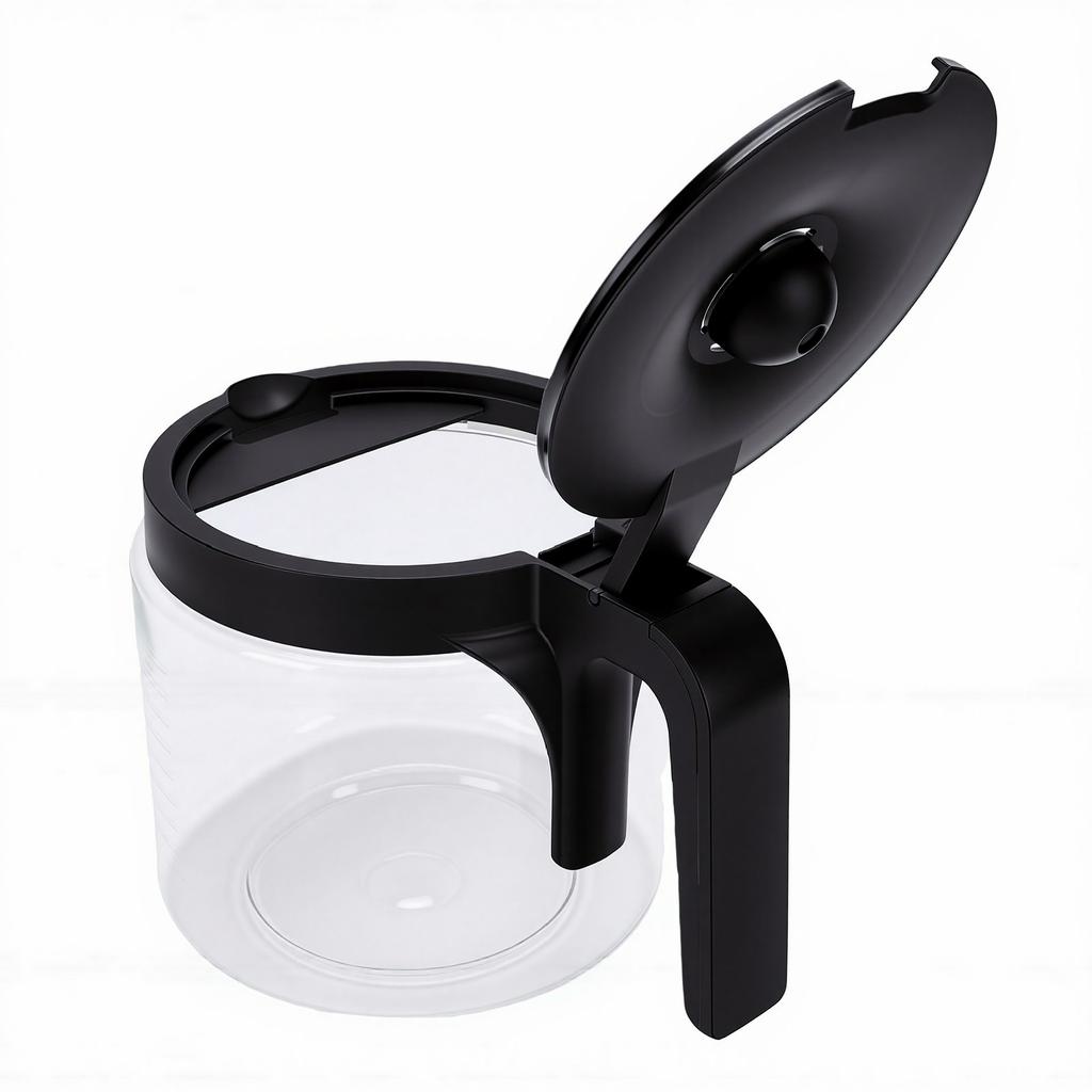 12 Cup Replacement Coffee Carafe for Coffee Maker 1.8L Shatter Proof Coffee Maker Glass Pot with Handle