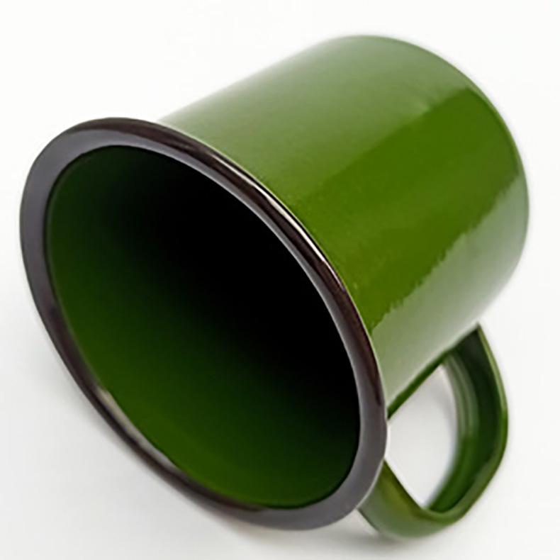 Nostalgický smaltovaný hrnek: Silný železný okraj, barevný hrnek na kávu a čaj do kanceláře