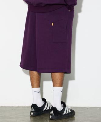 PHILIPPAKER Carpenter Bermuda Sweatshirt Cropped Pants Deep Purple