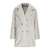 Women S Plush Double Breasted Mid Length Coat Notched Lapel Casual Warm Outerwear