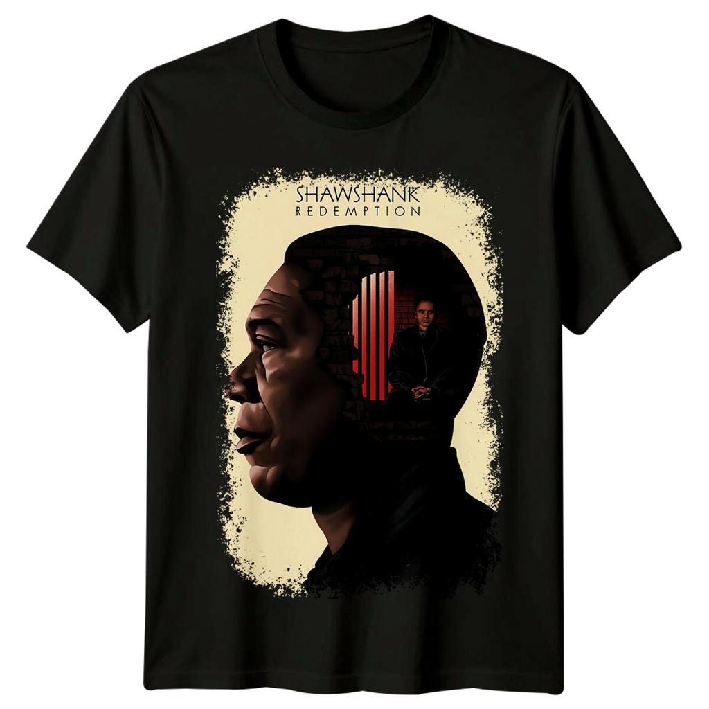The Shawshank Redemption (1994) Movie Poster Inspired 100% Cotton T-shirt Mens Tees Top Retro 80s Tee