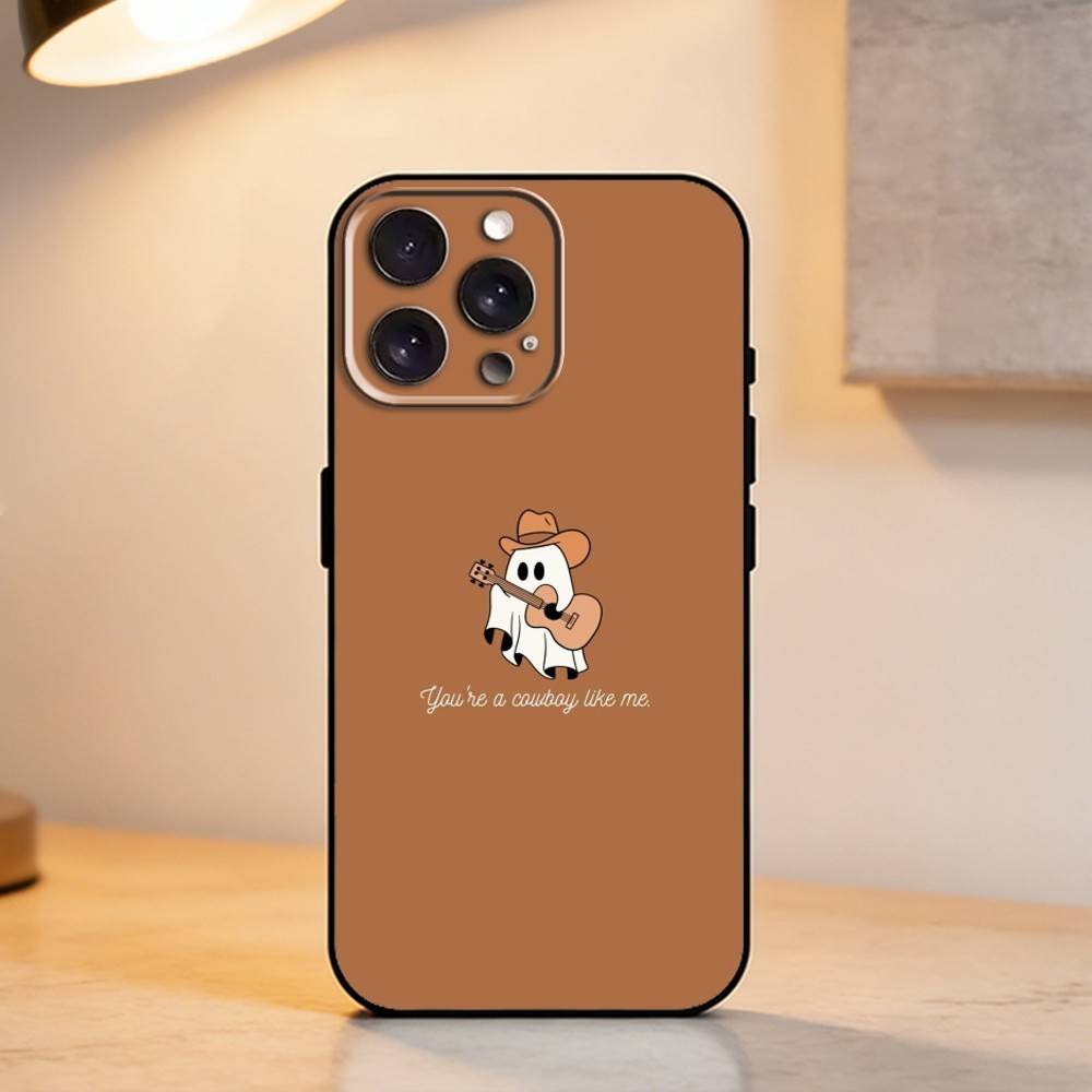P-Playful G-Ghost    Phone Case For iPhone 17,16,15,14,13,12,11 Plus,Pro Max,XS,Soft Silicone Black Cover