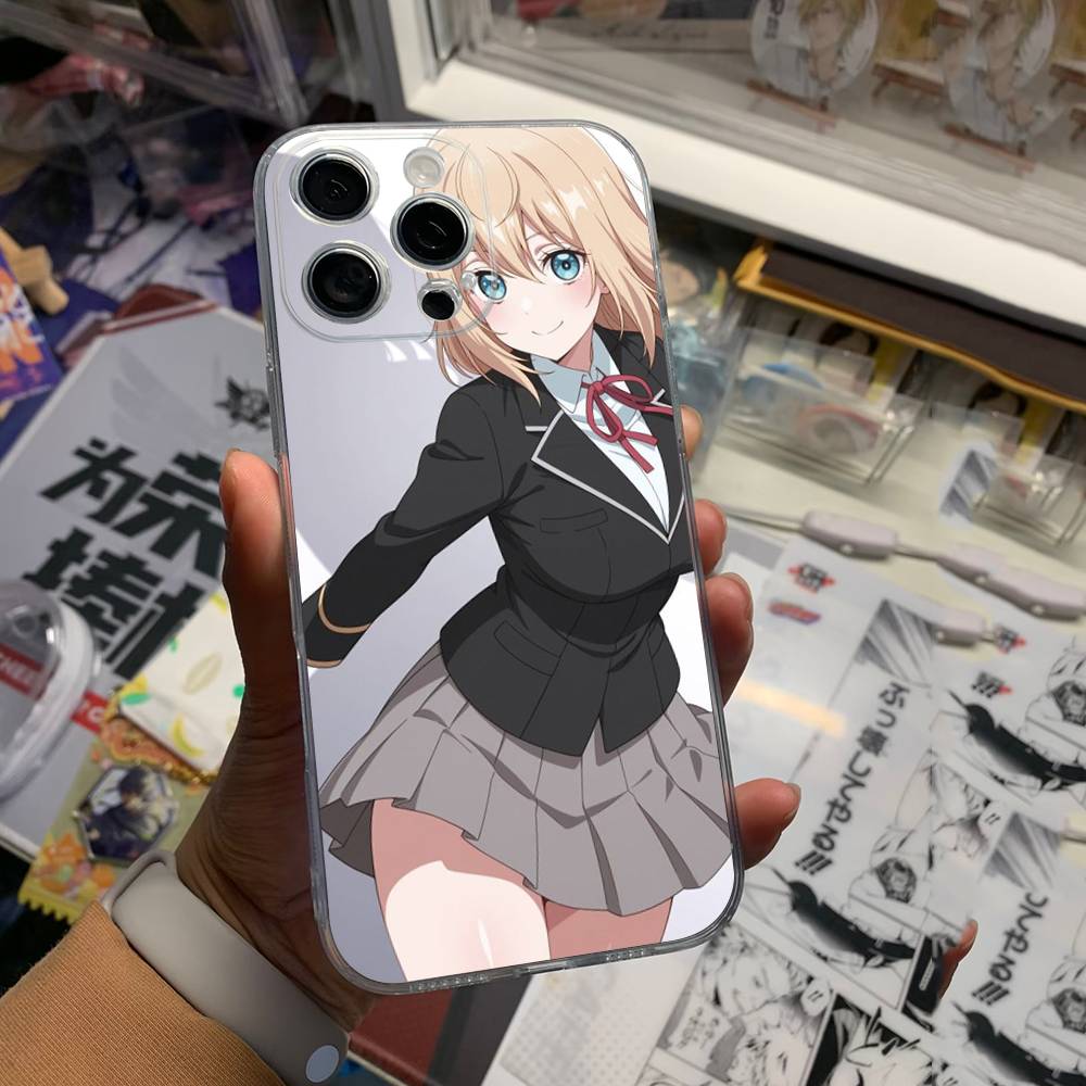 Cute Cartoon Japanese Anime Girl Clear Silicone Soft Phone Case For iPhone 11 12 13 14 15 16 Mini 17 Pro Max TPU Phone Case